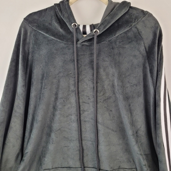 NWT Kingsize Mens Big & Tall MVP Velour Hoodie Onyx Black with White Stripes 6XL - Picture 2 of 12